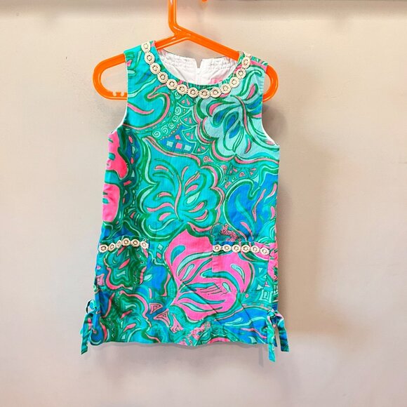 Lilly Pulitzer Girls Sleeveless Shift Dress 7 Multicolor Paisley Print Cotton - Picture 1 of 6